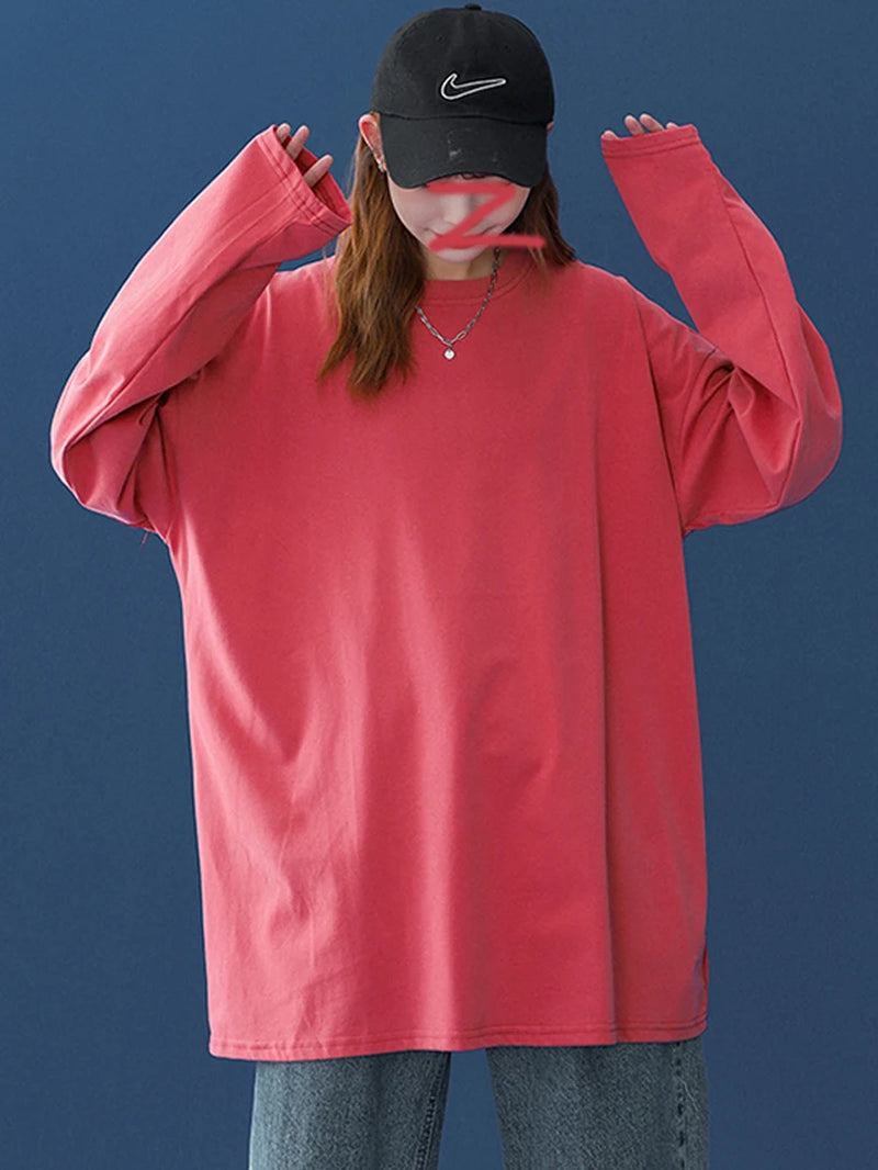 LEGIBLE 2025 Autumn Long Sleeve T-Shirt Women Basic Tee Shirt Oversize T Shirt Women Casual O-Neck Women Tshirt