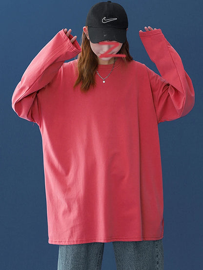 LEGIBLE 2025 Autumn Long Sleeve T-Shirt Women Basic Tee Shirt Oversize T Shirt Women Casual O-Neck Women Tshirt