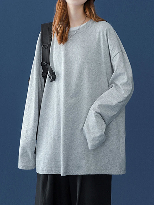 LEGIBLE 2025 Autumn Long Sleeve T-Shirt Women Basic Tee Shirt Oversize T Shirt Women Casual O-Neck Women Tshirt
